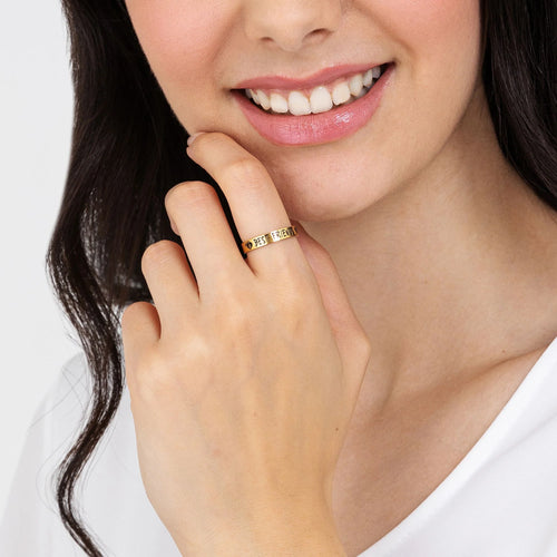 Anello in acciaio dorato best friends