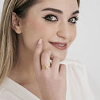 Anello in acciaio IP Gold con stella