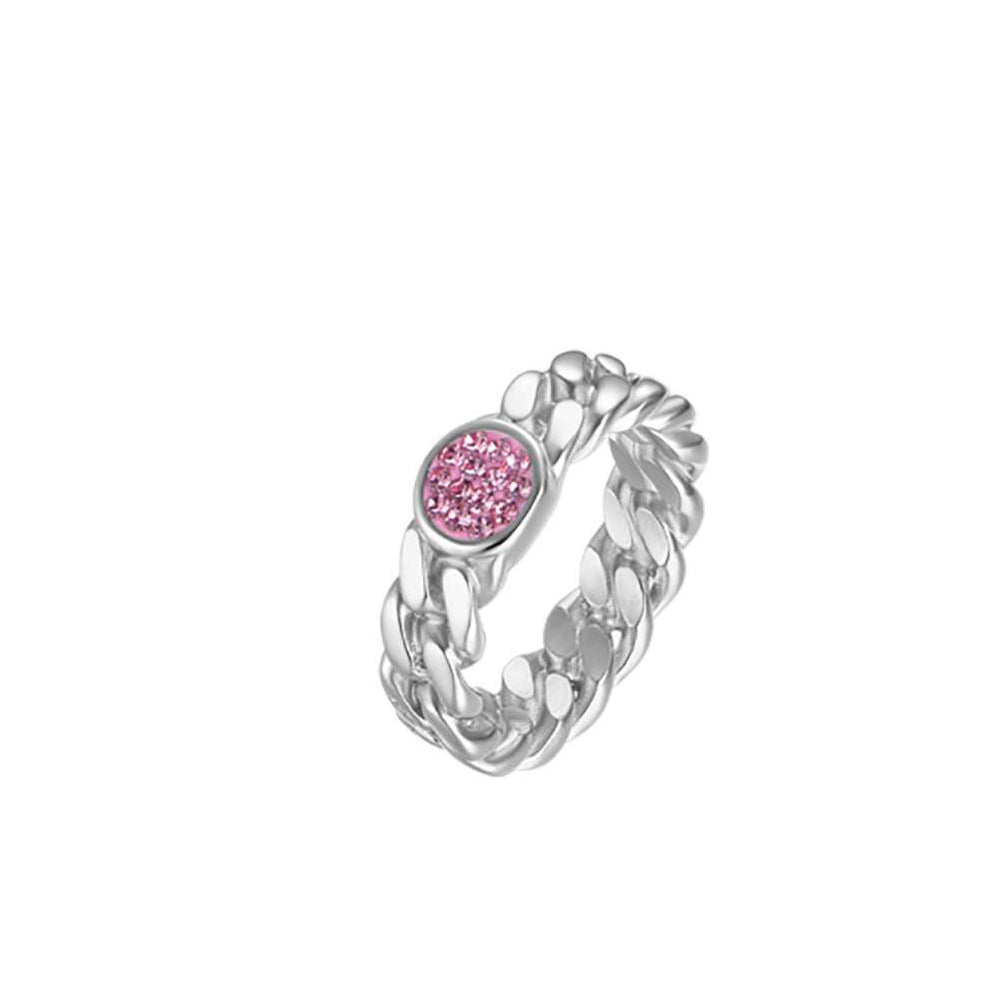 Anello cristalli rosa