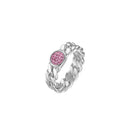 Anello cristalli rosa
