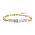 Bracciale in acciaio dorato dream con cristalli bianchi