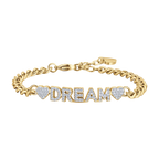 Bracciale in acciaio dorato dream con cristalli bianchi