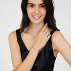 Bracciale in acciaio dorato dream con cristalli bianchi