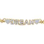 Bracciale in acciaio dorato dream con cristalli bianchi