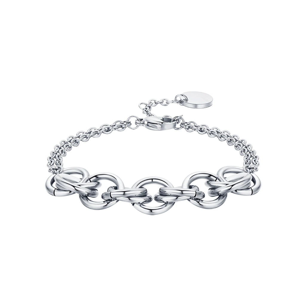 Bracciale in acciaio metà catena