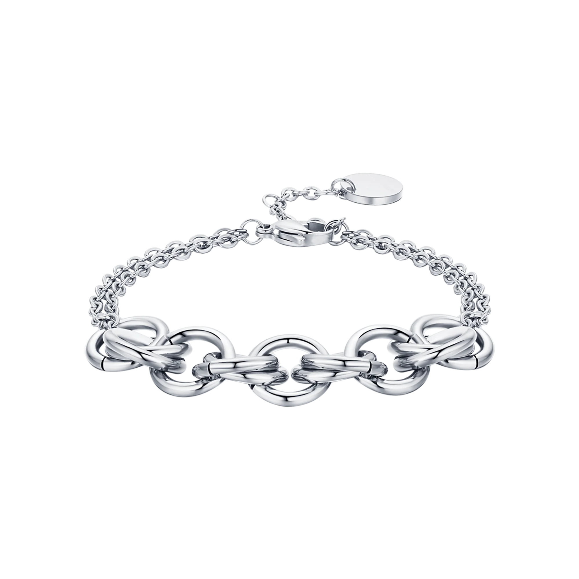 Bracciale in acciaio metà catena