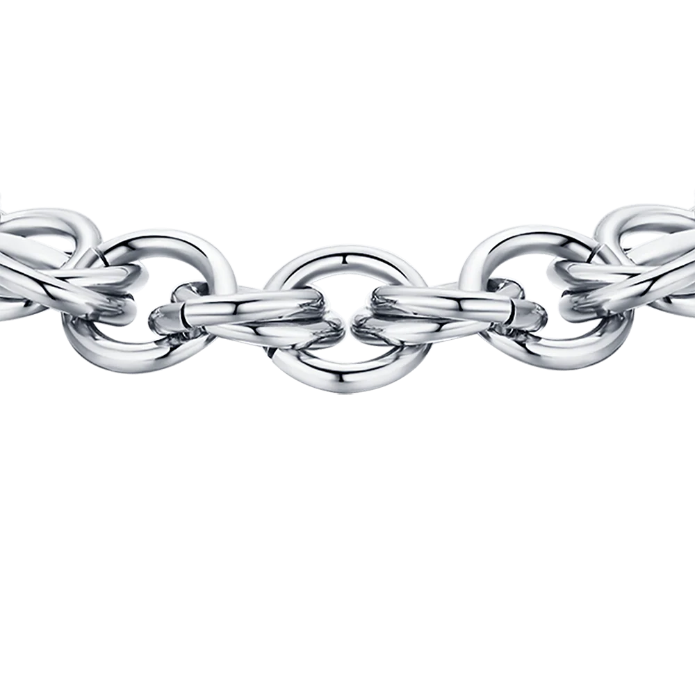 Bracciale in acciaio metà catena