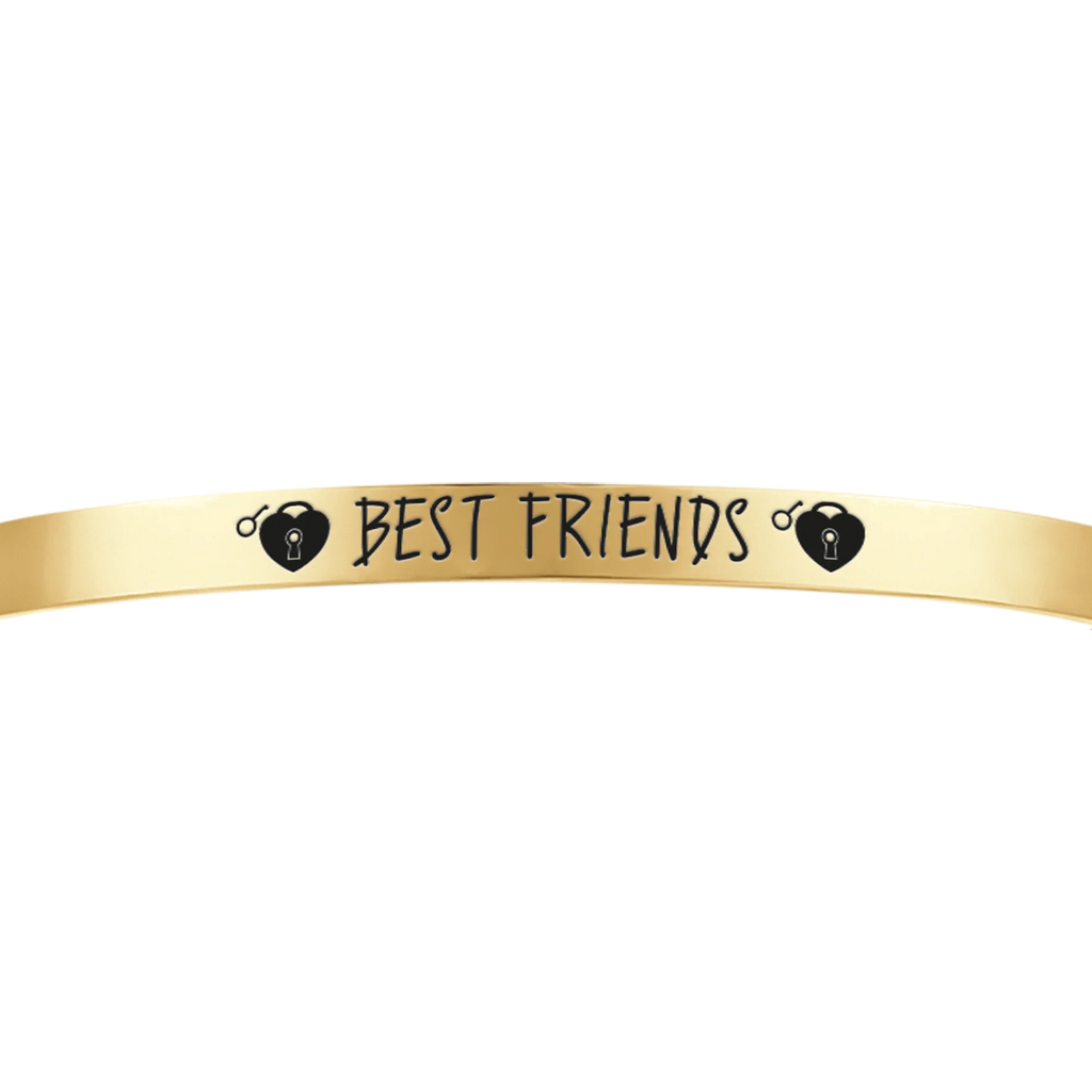 Bracciale donna in acciaio dorato best friends