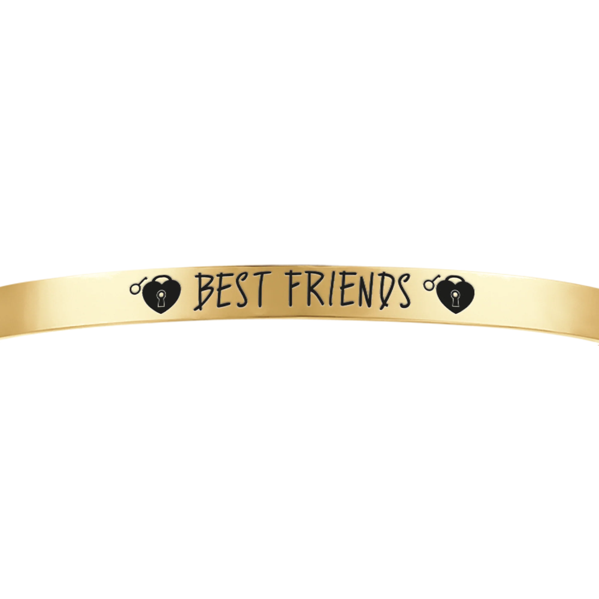 Bracciale donna in acciaio dorato best friends