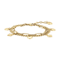 Bracciale in acciaio dorato con cuori e stelle