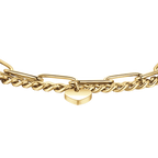 Bracciale in acciaio dorato con cuori e stelle
