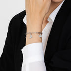 Bracciale in acciaio con cuore, scarpa e stella