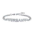 Bracciale donna in acciaio dream con cristalli bianchi