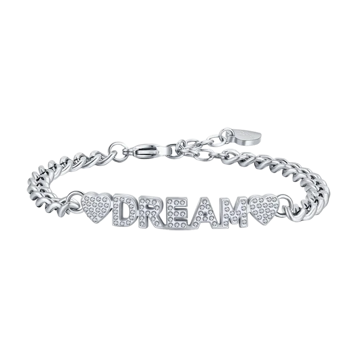 Bracciale donna in acciaio dream con cristalli bianchi