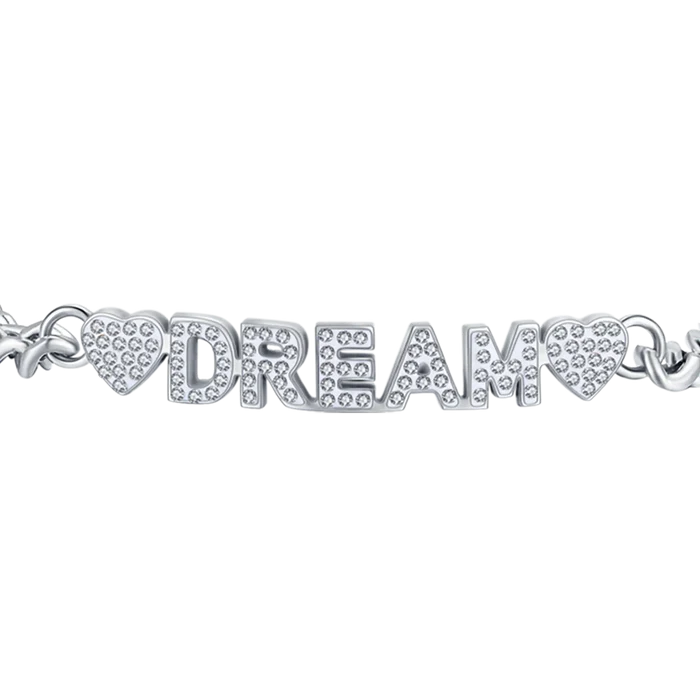 Bracciale donna in acciaio dream con cristalli bianchi