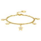 Bracciale in acciaio IP Gold con stelle e cristalli bianchi