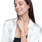 Bracciale in acciaio IP Gold con stelle e cristalli bianchi
