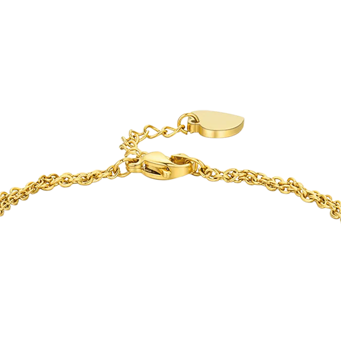 Bracciale in acciaio IP Gold con stelle e cristalli bianchi