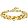 Bracciale in acciaio dorato metà catena