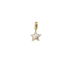 Charm Stella con cristalli bianchi e moschettone