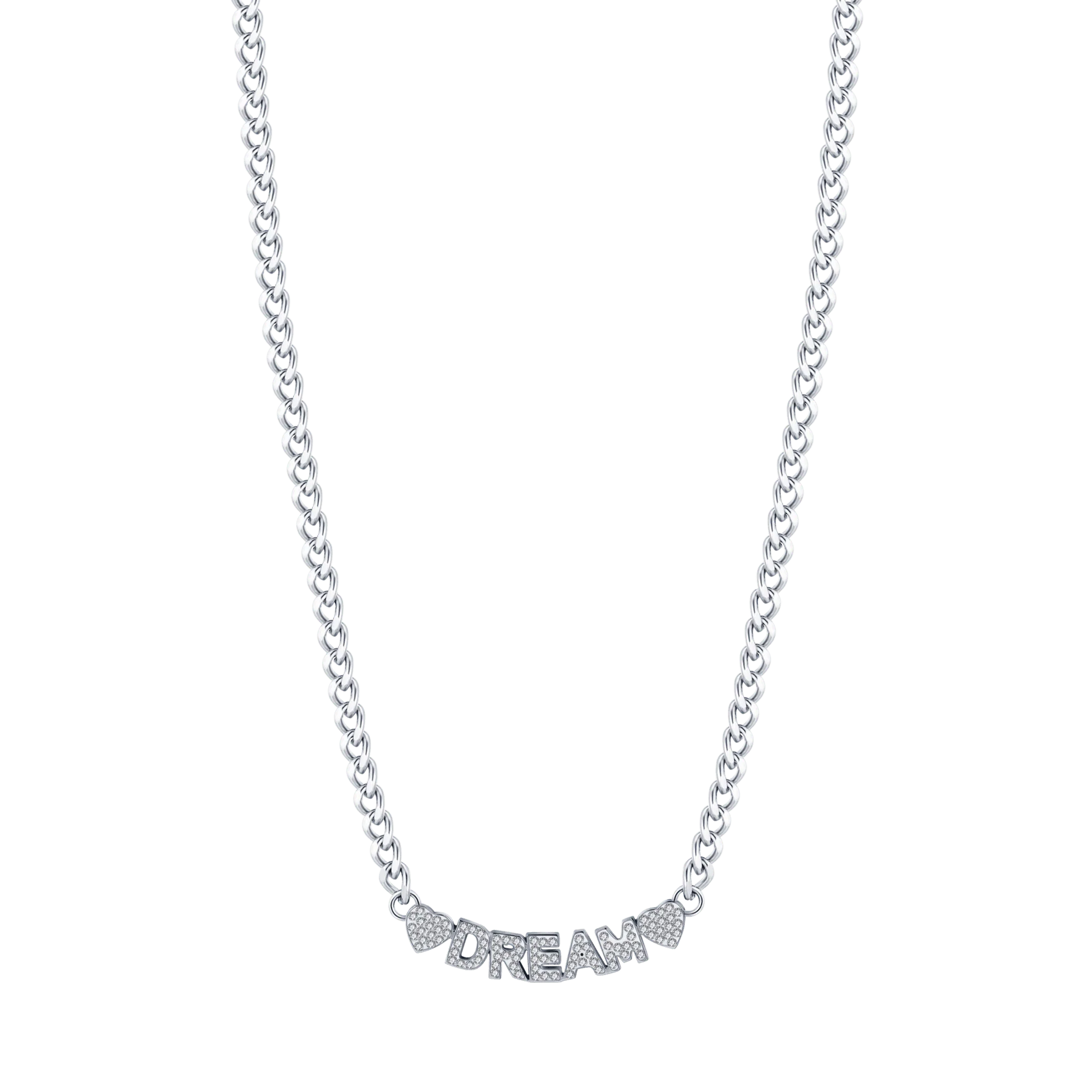 Collana donna in acciaio dream con cristalli bianchi