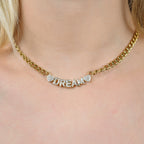 Collana acciaio dorato dream con cristalli bianchi