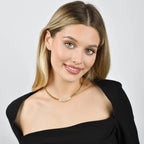 Collana acciaio dorato dream con cristalli bianchi