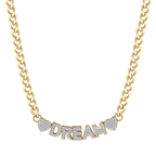 Collana acciaio dorato dream con cristalli bianchi