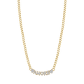 Collana in acciaio dorato amore con cristalli bianchi
