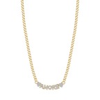 Collana in acciaio dorato amore con cristalli bianchi