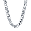Collana in acciaio con maglia catena e cristalli bianchi