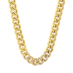 Collana donna in acciaio con maglia catena e cristalli bianchi