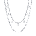 Collana donna in acciaio multifilo con stelle e cuori
