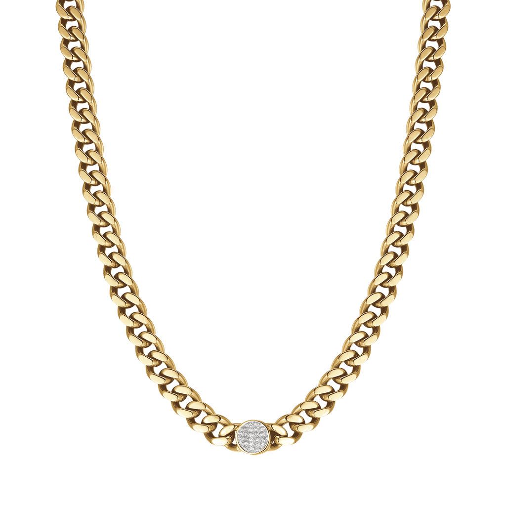 Collana in acciaio con cristalli