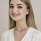 Collana in acciaio con cristalli