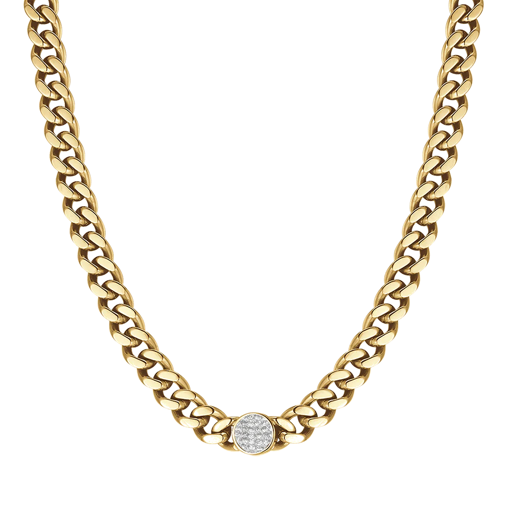 Collana in acciaio con cristalli