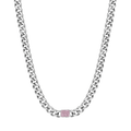 Collana in acciaio con cristalli fucsia