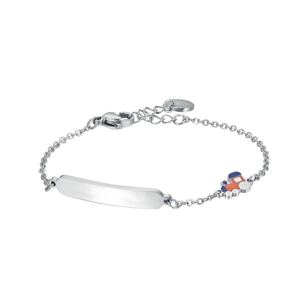 Bracciale bambino in acciaio con treno