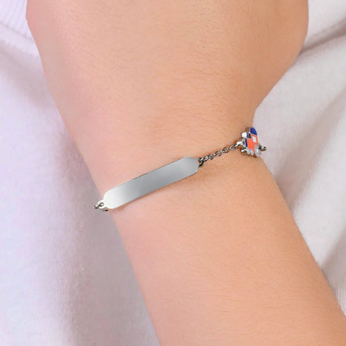 Bracciale bambino in acciaio con treno