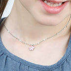 Collana bambina in acciaio con fiore