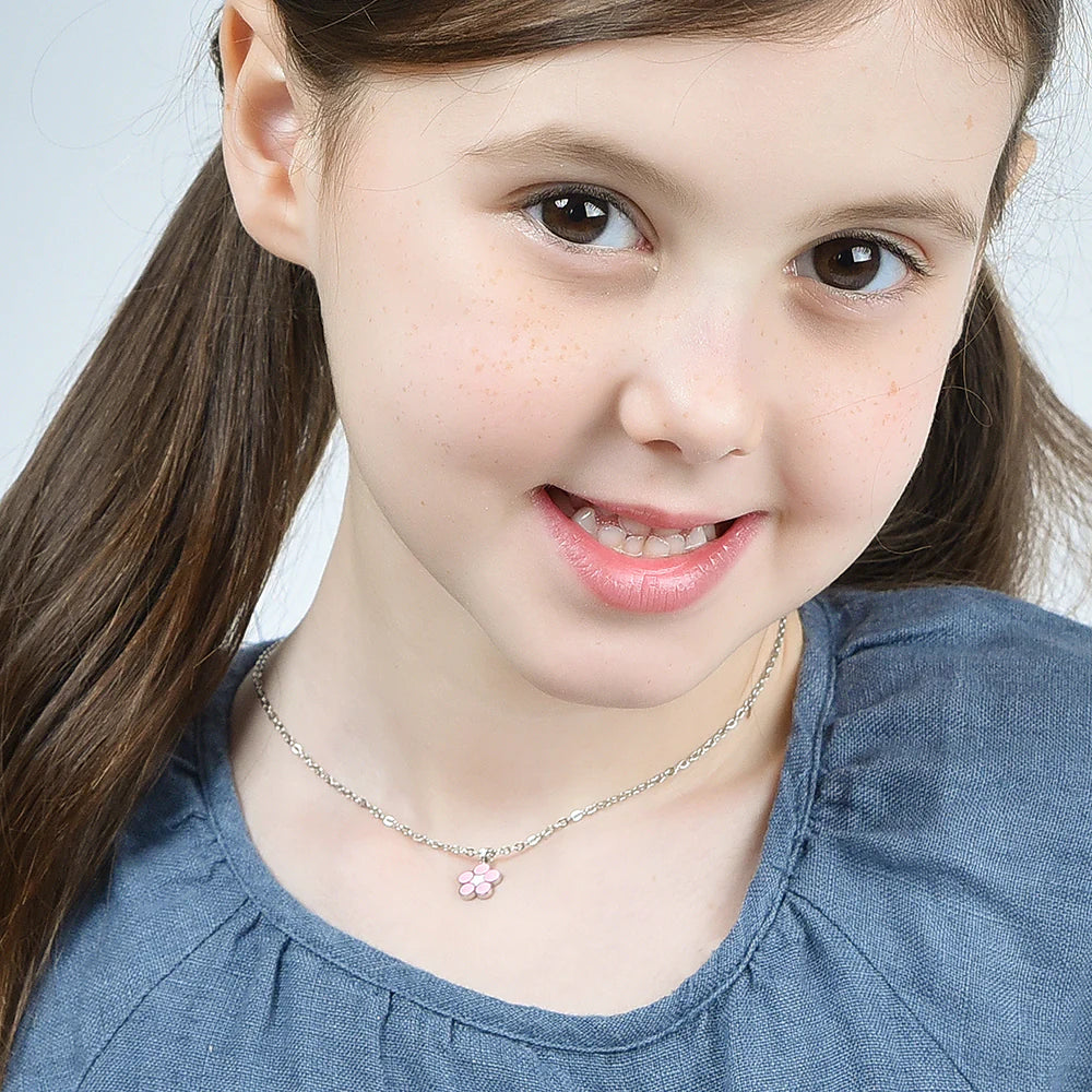 Collana bambina in acciaio con fiore