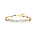 Bracciale donna in acciaio dorato amore con cristalli bianchi