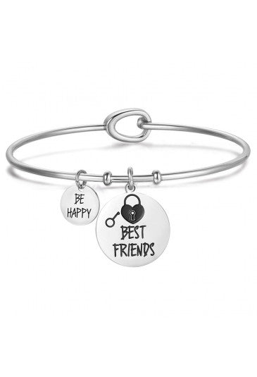 Bracciale in acciaio con incisione best friends