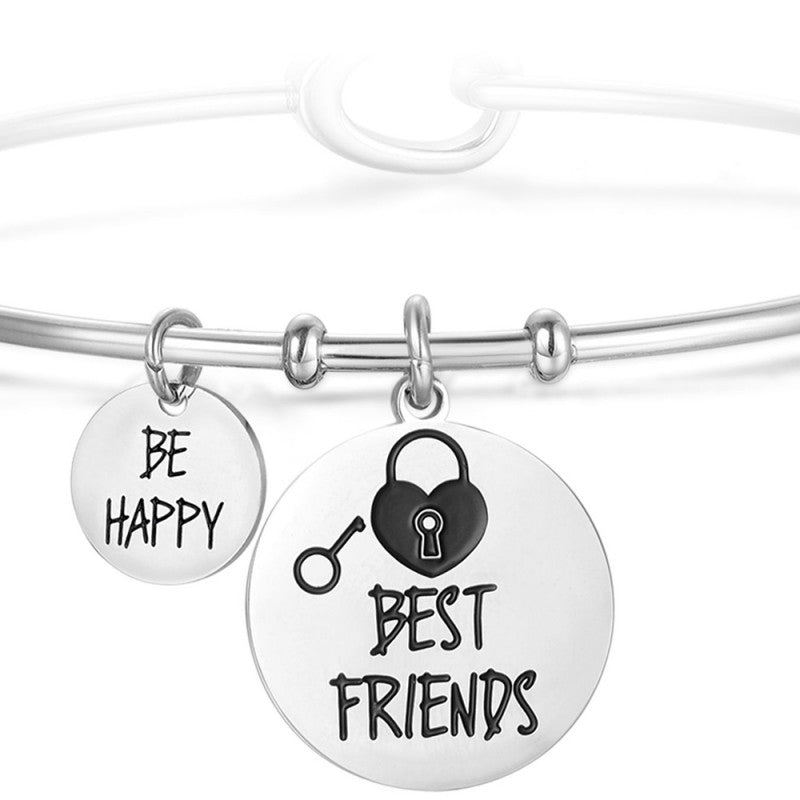 Bracciale in acciaio con incisione best friends