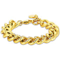 Bracciale in acciaio dorato con cristalli bianchi
